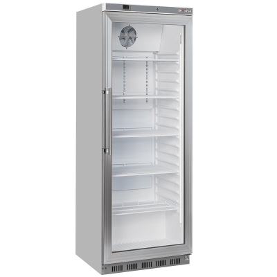 Armoire frigorifique, porte vitrée, ventilée, 400 Lit. acier inox WR-PG41-XG